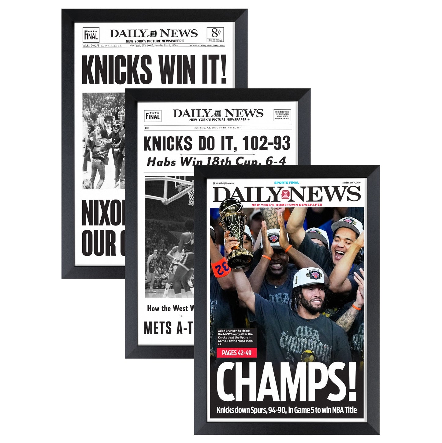 1970 - 1973 - 2026 New York Knicks "Triple" NBA Champions Championship Set