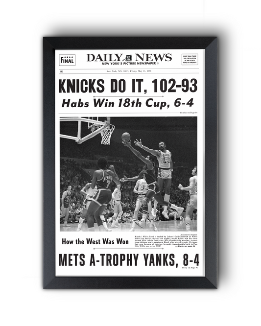 1973 New York Knicks “Knicks Do It!” NBA Champions vs Lakers Historic Framed Newspaper