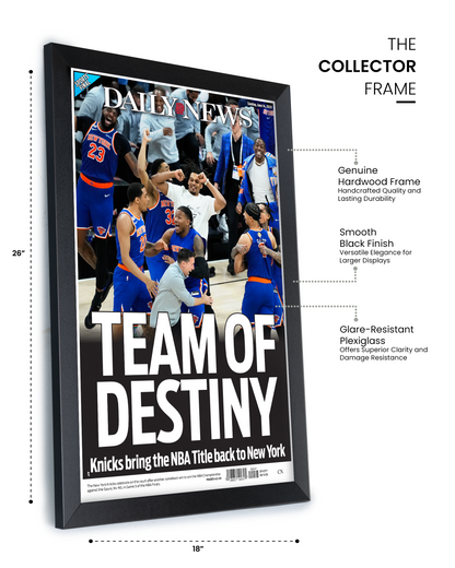 2026 New York Knicks “Team of Destiny” Win NBA Champions vs Spurs Framed Newspaper