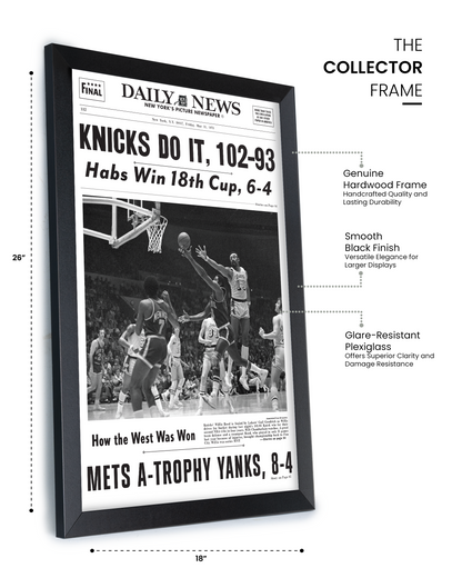 1973 New York Knicks “Knicks Do It!” NBA Champions vs Lakers Historic Framed Newspaper
