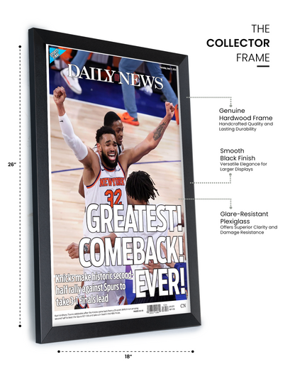 2026 New York Knicks “Greatest Comeback Ever!” NBA Finals Game 4 Rally vs Spurs Framed Newspaper