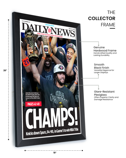 2026 New York Knicks “CHAMPS!” Greatest Comeback Game 5 NBA Champions vs Spurs Framed Newspaper