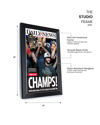 2026 New York Knicks “CHAMPS!” Greatest Comeback Game 5 NBA Champions vs Spurs Framed Newspaper