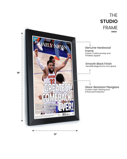 2026 New York Knicks “Greatest Comeback Ever!” NBA Finals Game 4 Rally vs Spurs Framed Newspaper