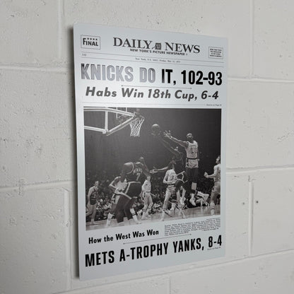 1973 New York Knicks “Knicks Do It!” Metal 3D Newspaper Championship Edition