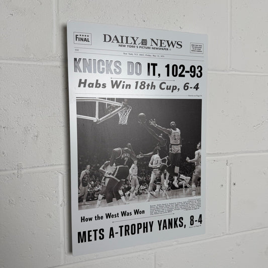 1973 New York Knicks “Knicks Do It!” Metal 3D Newspaper Championship Edition