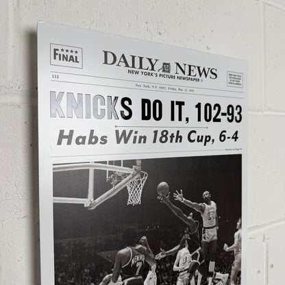 1973 New York Knicks “Knicks Do It!” Metal 3D Newspaper Championship Edition