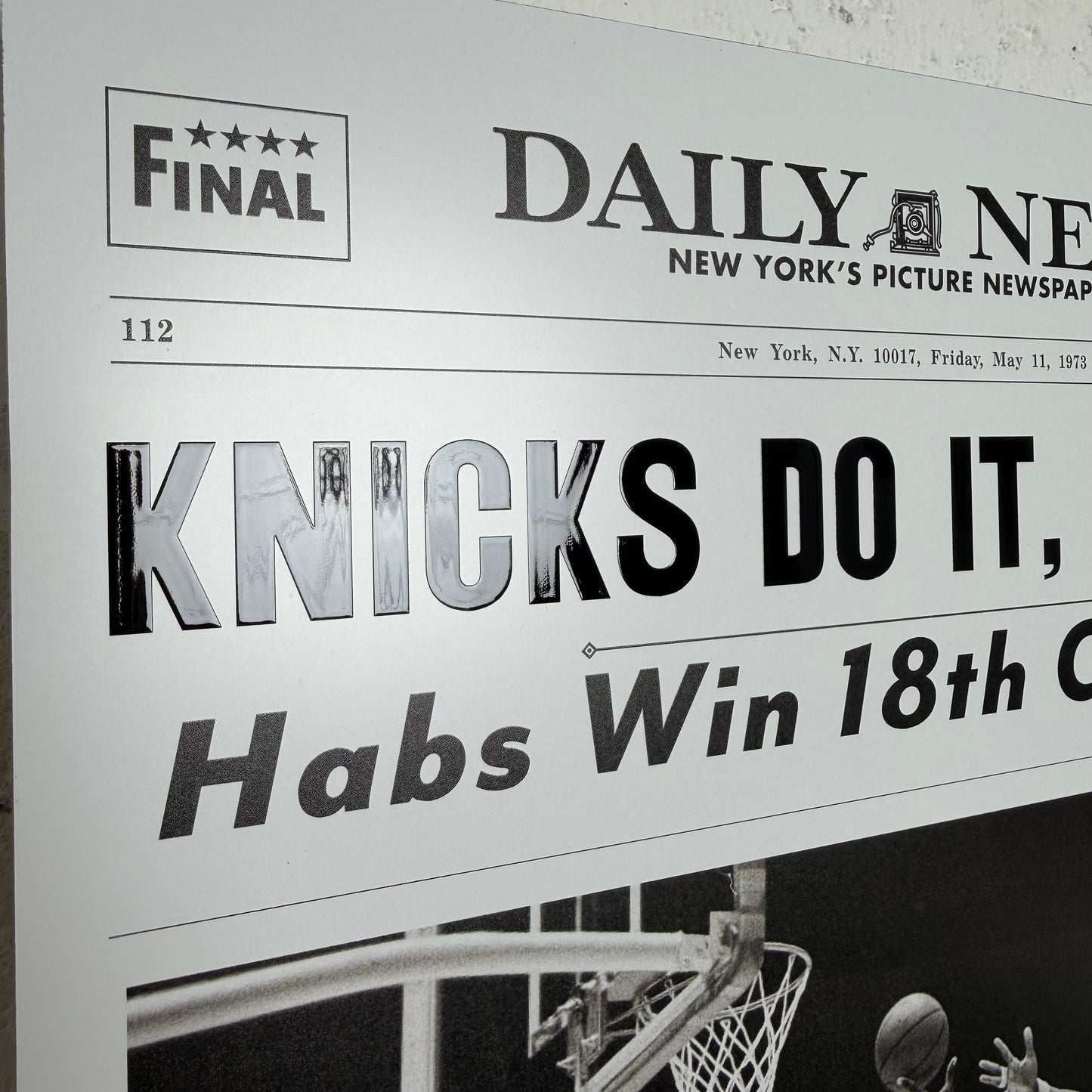 1973 New York Knicks “Knicks Do It!” Metal 3D Newspaper Championship Edition