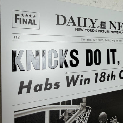 1973 New York Knicks “Knicks Do It!” Metal 3D Newspaper Championship Edition