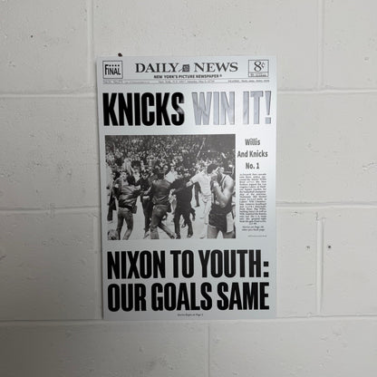1970 New York Knicks “Knicks Win It!” Metal 3D Newspaper Championship Edition