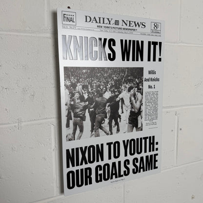 1970 New York Knicks “Knicks Win It!” Metal 3D Newspaper Championship Edition
