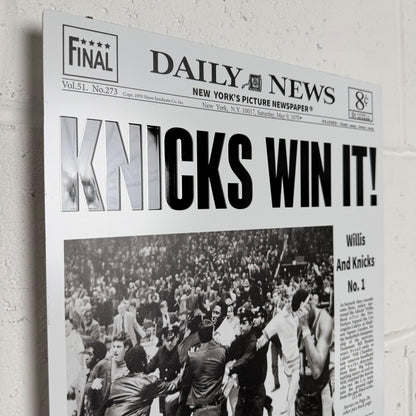1970 New York Knicks “Knicks Win It!” Metal 3D Newspaper Championship Edition