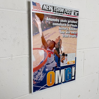 2026 Knicks “OMG!” Metal 3D Newspaper Historic NBA Finals Game 4 Comeback Vs Spurs