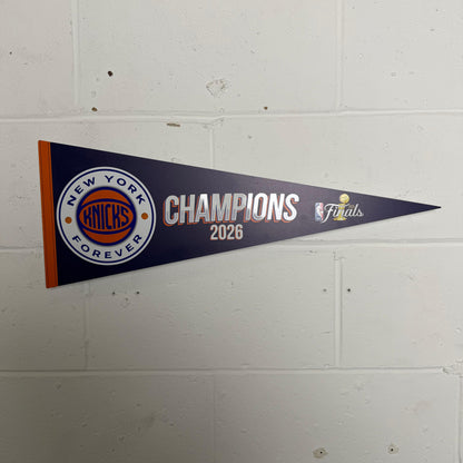2026 New York Knicks "CHAMPIONSHIP PENNANT" Metal Pennant NBA 2026 Finals Edition