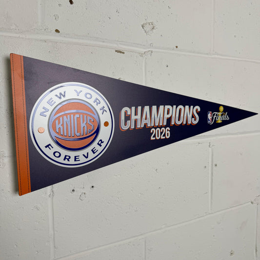 2026 New York Knicks "CHAMPIONSHIP PENNANT" Metal Pennant NBA 2026 Finals Edition