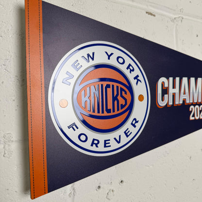 2026 New York Knicks "CHAMPIONSHIP PENNANT" Metal Pennant NBA 2026 Finals Edition