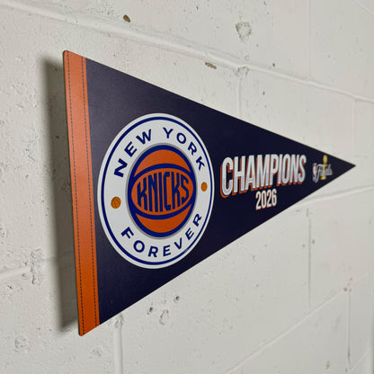 2026 New York Knicks "CHAMPIONSHIP PENNANT" Metal Pennant NBA 2026 Finals Edition