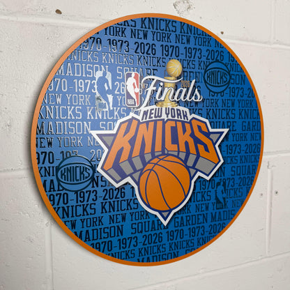 2026 New York Knicks "CHAMPIONS" Metal Circular Panel NBA 2026 Finals Edition Vs Spurs