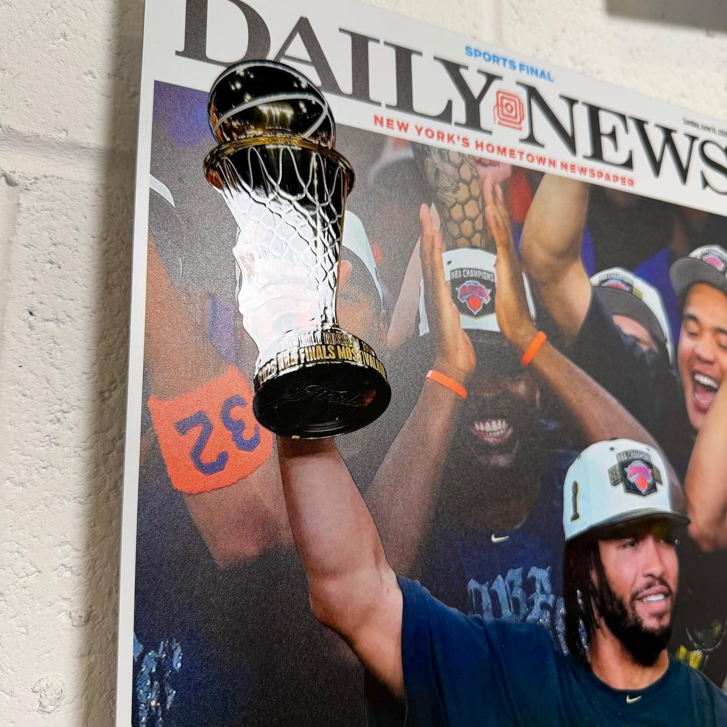 2026 NY Knicks "CHAMPS!" Metal 3D Newspaper NBA Finals Championship Vs Spurs Game 5
