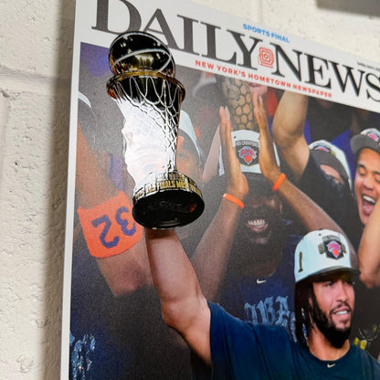 2026 NY Knicks "CHAMPS!" Metal 3D Newspaper NBA Finals Championship Vs Spurs Game 5