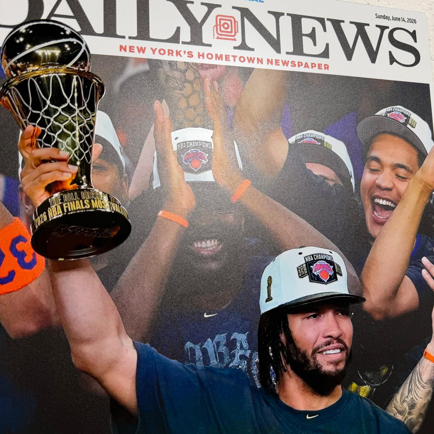 2026 NY Knicks "CHAMPS!" Metal 3D Newspaper NBA Finals Championship Vs Spurs Game 5