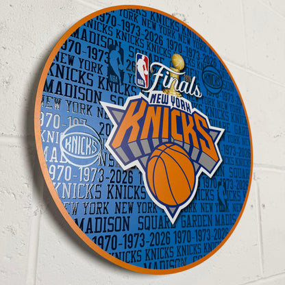 2026 New York Knicks "CHAMPIONS" Metal Circular Panel NBA 2026 Finals Edition Vs Spurs