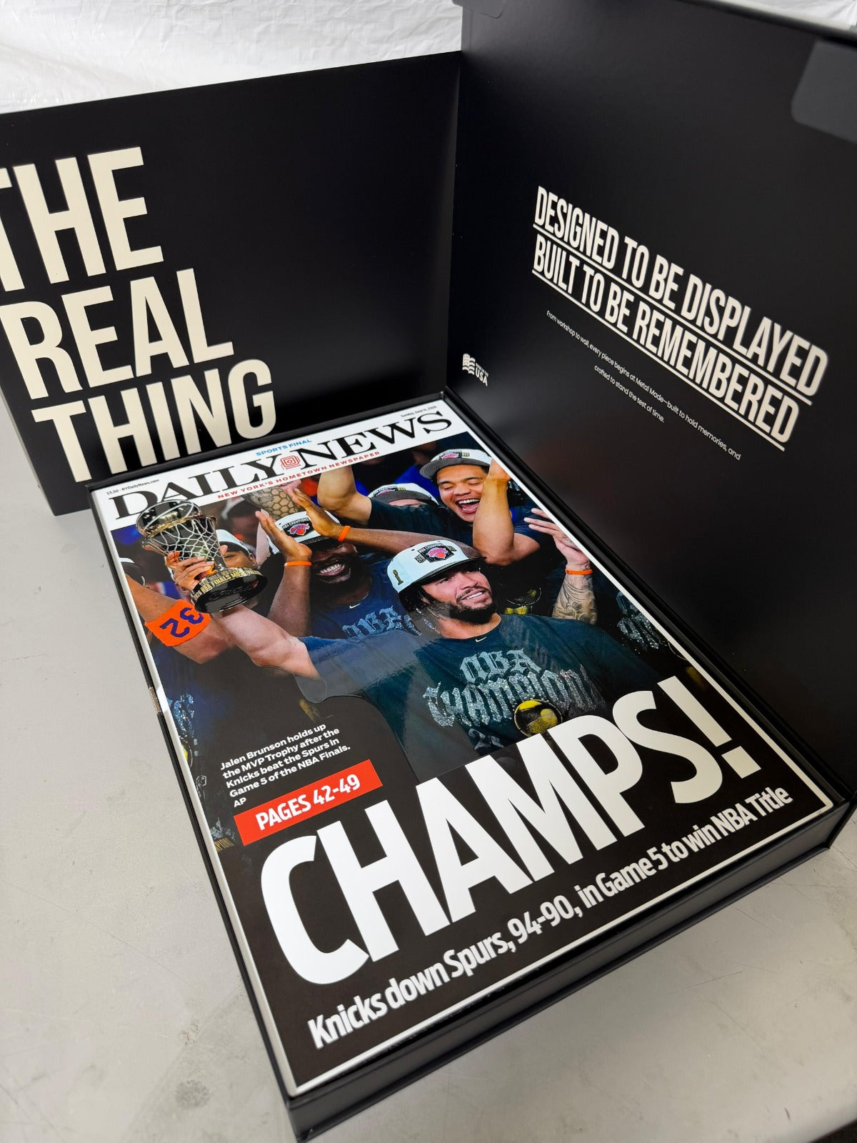 2026 Knicks “OMG!” Metal 3D Newspaper Historic NBA Finals Game 4 Comeback Vs Spurs