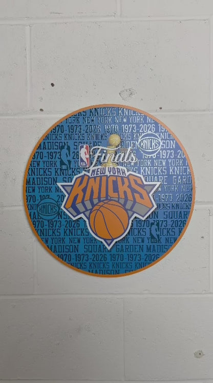 2026 New York Knicks "CHAMPIONS" Metal Circular Panel NBA 2026 Finals Edition Vs Spurs
