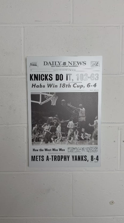1973 New York Knicks “Knicks Do It!” Metal 3D Newspaper Championship Edition