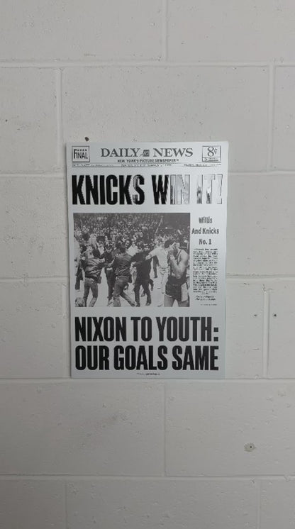 1970 New York Knicks “Knicks Win It!” Metal 3D Newspaper Championship Edition